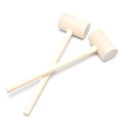 5pcs Solid Wood Mini Hammers Hitting Hammer Cake Mallet Kids Educational Toy