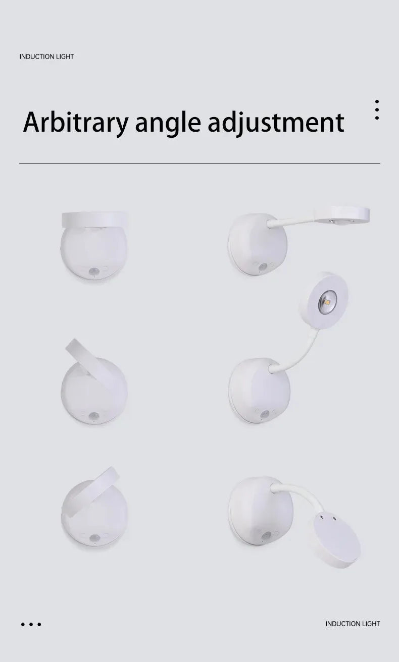 USB Rechargeable Intelligent Human Sensing Wireless Wall Light Dimmable Led Spotlight for Lighting Paintings Pictures Spotlights