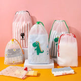 Clear Waterproof Travel Makeup Bag Cosmetic Organizer Drawstring Storage Bag Toiletry Bag