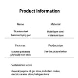 Titanium Stainless Steel Frying Pan Nonstick Wok Uncoated Pot Egg Steak Skillet Home Induction Cooker Gas Stove Kitchen Cookware