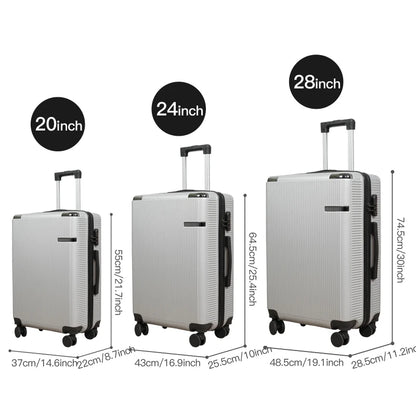2025 Luggage Set 3-Piece 20' 24' 28' Suitcase Travel Bag with Multi-Directional Wheels Password Lock Large Capacity Carry on