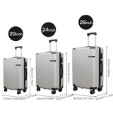 2025 Luggage Set 3-Piece 20' 24' 28' Suitcase Travel Bag with Multi-Directional Wheels Password Lock Large Capacity Carry on
