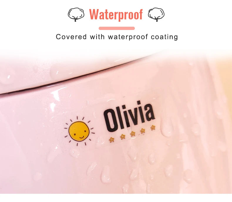 Custom Name Tag Sticker Waterproof Kawaii Stickers Decals Personalized First Name Label for Children School Stationery Bottle