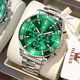 OLEVS 2870 Men's Watch Top Brand Luxury Watch for Men Original Waterproof Stainless Steel Chronograph Moon Phase Date Rota Dial