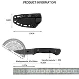 Outdoor Camping Jungle Adventure EDC Multifunctional Fixed Blade Knife, Wild Hunting Exploration 8Cr13Mov Blade G10 Handle Tool