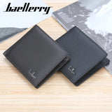 Baellerry Men Genuine Cow Leather Wallet Card Holder Male Purse Short with Coin Pocket Leather Wallets for Men