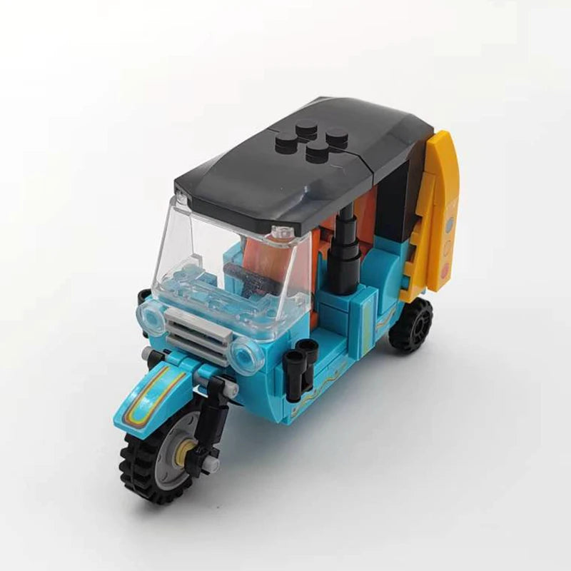 City Three-wheeled motorcycle Model MOC Building Blocks Vehicle Technical Bricks Birthday Gifts Toys for Kid Boys Children Adult