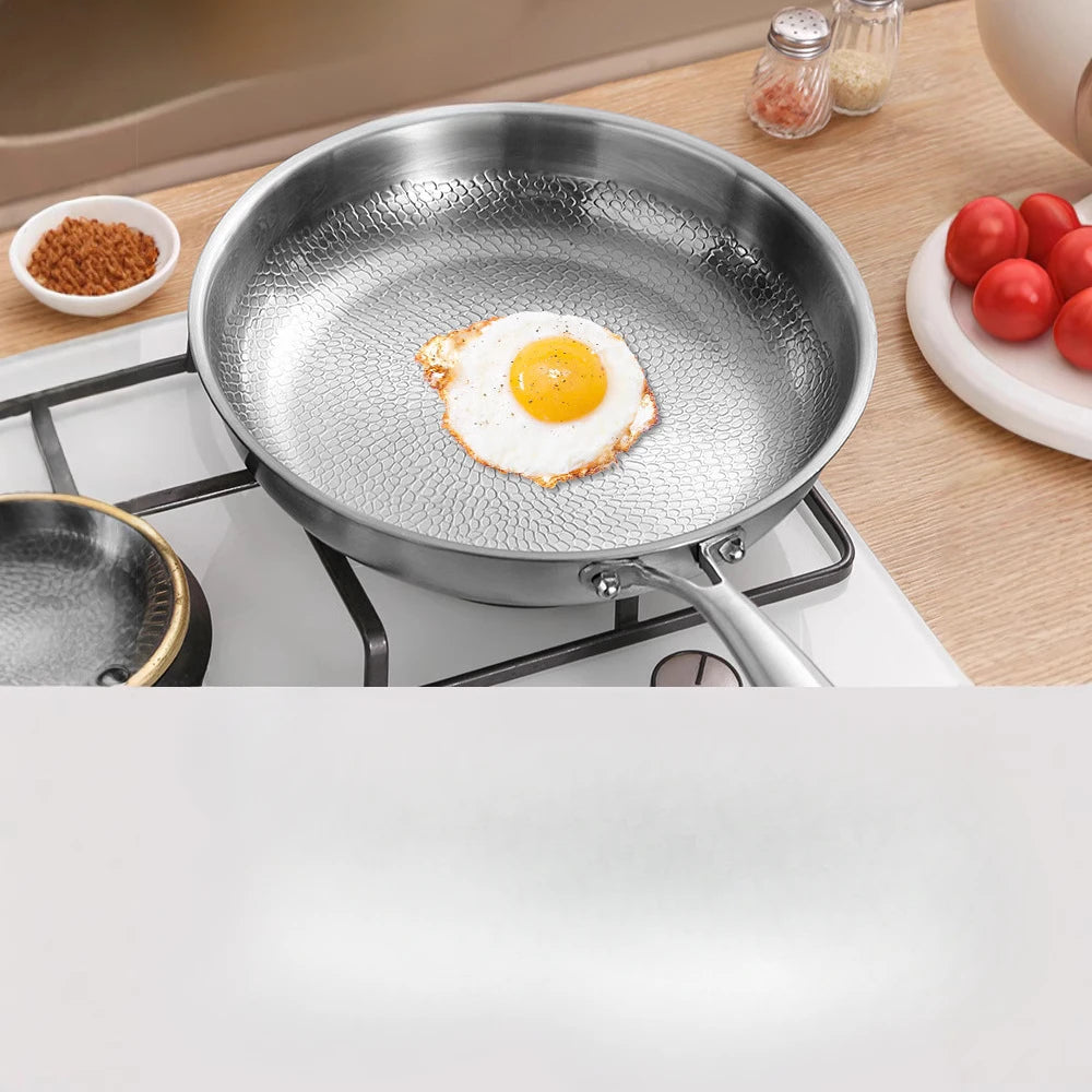 High-end titanium pan, non-stick titanium alloy steak frying pan, suitable for gas stoves