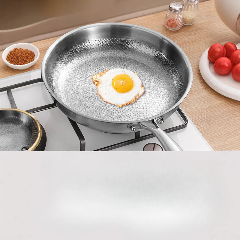 High-end titanium pan, household uncoated steak frying pan, titanium alloy non-stick pan, gas stove with titanium pan