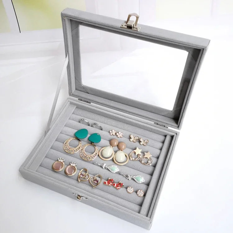 Caja de joyería negra, caja para pulseras, caja para collares, caja pequeña arqueada, caja de exhibición, caja de almacenamiento de joyas con cubierta de franela