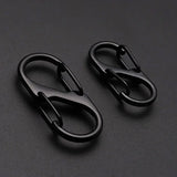 10Pcs S Type Mini Keychain Hook Stainless Steel Carabiner With Lock Anti-Theft Outdoor Camping Backpack Buckle Key-Lock Tool