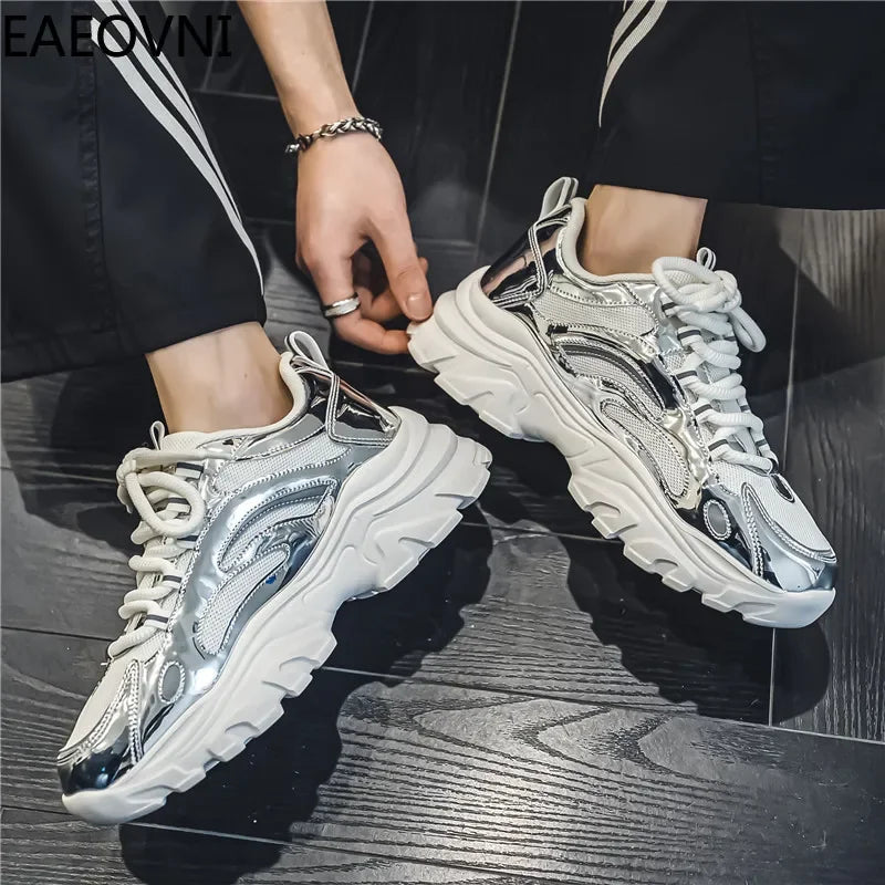 Zapatillas deportivas casuales para hombre, modernas, combinables, resistentes, fáciles de limpiar, EAEOVNI