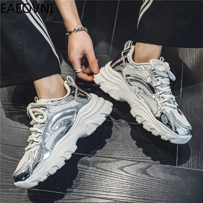 Zapatillas deportivas casuales para hombre, modernas, combinables, resistentes, fáciles de limpiar, EAEOVNI