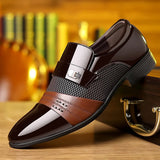 Men's Luxury Lacquer Oxford Wedding Shoes, Pointed Toe Dress Shoes for Men, Classic Business Men's Leather Shoes, Big Size 38-48