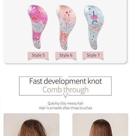 Children's Hair Smoothing Comb Anti-static Massage Hair Brush Tangle Detangle Shower Massage Hairbrush Comb Salon Hair Styl Tool