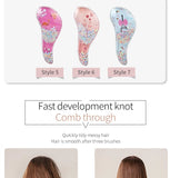 Children's Hair Smoothing Comb Anti-static Massage Hair Brush Tangle Detangle Shower Massage Hairbrush Comb Salon Hair Styl Tool