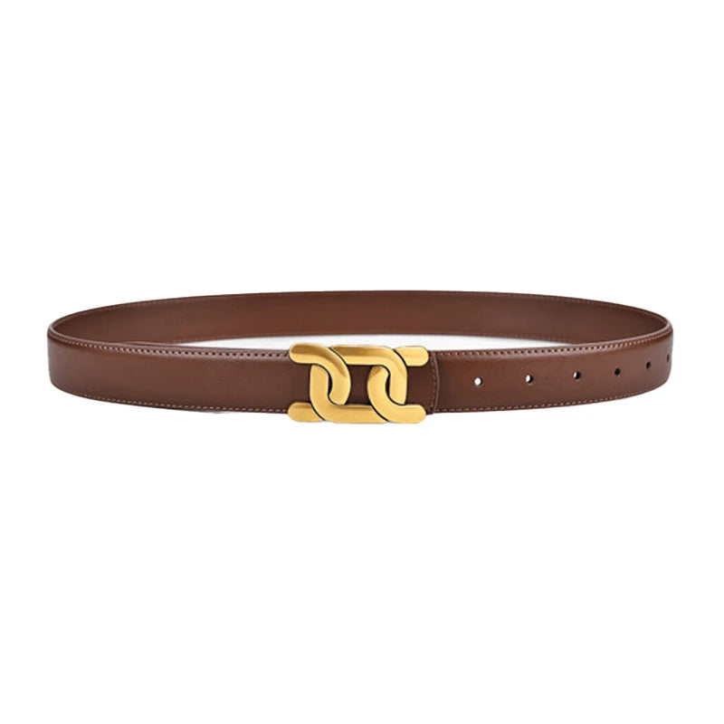 1Pc Women's Retro Belt, Alloy Buckle Fashion Casual Jeans Belt, High-End Long Skirt Pants Belt