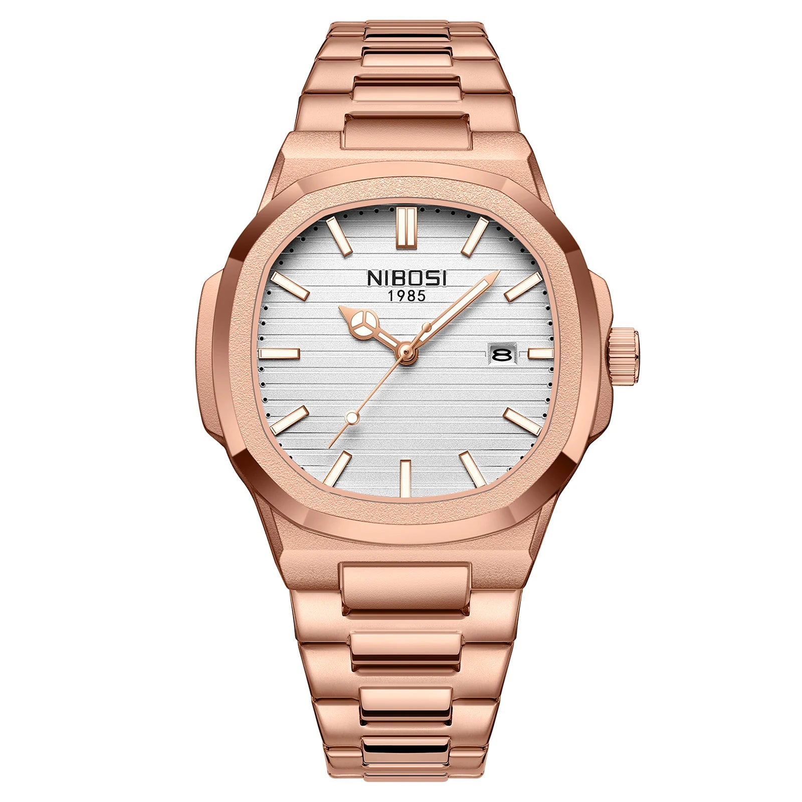 NIBOSI Brand Mens Watches Quartz Movement Watch Luxury Stainless Steel Calendar Waterproof Sport Simple Wristwatches for Man