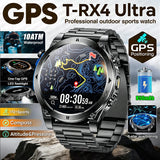 Novo Smartwatch Masculino T-RX4 Ultra GPS 2026 – Posicionamento GPS de 6 satélites, resistência à água 10ATM, bateria de 850mAh, bússola e mais de 170 modos esportivos.