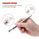 Acupuncture Pen Stainless Steel Deep Tissue Massager Dual Head Facial Reflexology Acupressure Bar for Full Body Meridian Massage