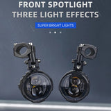 Pair 100W Motorcycle Headlight Fog Lights Led Auxiliary Driving Light Spotlight Headlamp Dual Color Flasher Farol Moto Fog Lamp.
