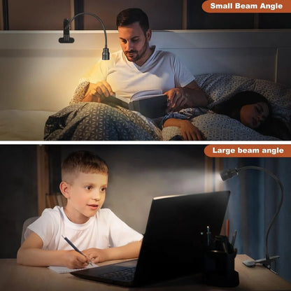 Zoomable led luzes de leitura braçadeira usb livro luz flexível pescoço de ganso ler luz da noite ajustável livro lâmpada studing lâmpada de leitura