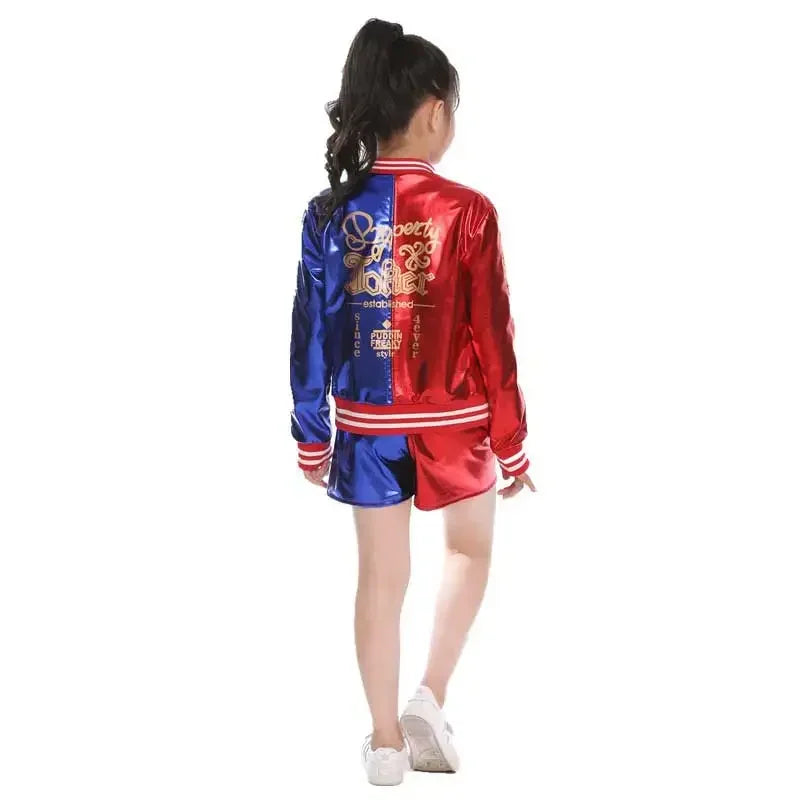 Chicas Harley Squad Monster camisa disfraz de Quinn chaqueta estampada camisa pantalones guantes Suicide Quinn Cosplay disfraz de Halloween