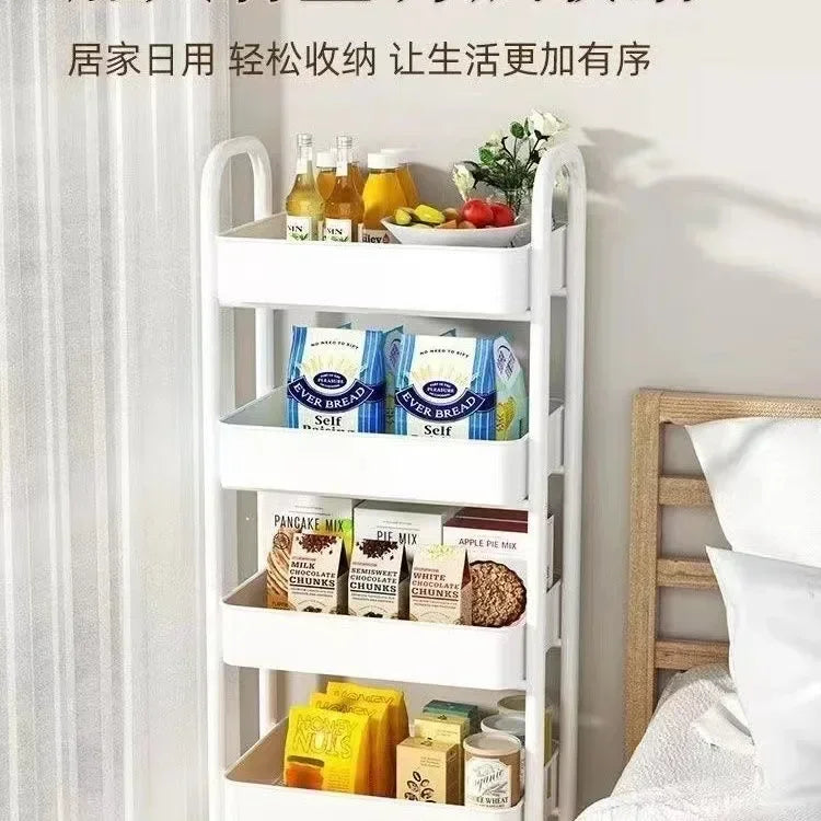 Multi-Layer Trolley Rack Kitchen Floor Bedroom Baby Snacks Mobile Bathroom Bathroom Storage Rack