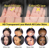 Peruca lace frontal cabelo humano ondeulado body wave - renda HD transparente pre - plucked