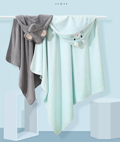 Toallas de baño con dibujos de animales para bebés, suaves y con capucha para recién nacidos, bata de baño para niños pequeños, cálida manta para dormir para niños y niñas.