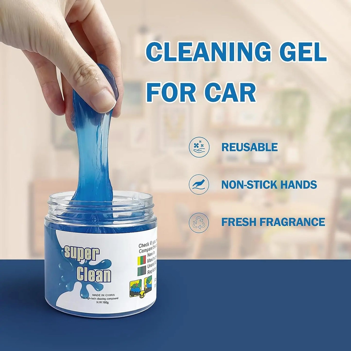 Gel de limpeza de carro, limpador de poeira de ventilação de ar, gel doméstico, escritório, laptop, teclado, multifuncional, gel de limpeza, removedor de poeira