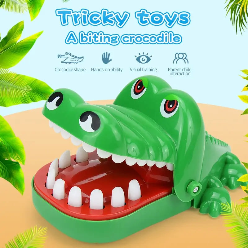 Juguetes de dientes de cocodrilo para niños. Juegos de dentista con mordeduras de cocodrilo. Divertido juego de bromas de la suerte para fiestas y niños.