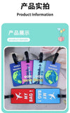 New PVC Soft Glue Airplane Luggage Tag Card Cover Name Labels Suitcase ID Address Hang Tag Boarding Pass Labels Travel Access