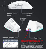 Attack Shark X11 Wireless Mouse Paw3311 22000DPI Buletooth Three Mode Rgb Charging Dock Lightweight Game E-Sports Mouse Laptop