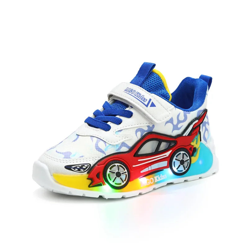 Cool Cartoon Lovely Baby Boys Shoes Leisure Fashion Glowing LED Colorful Lighted Kids Shoes Cute Children Sneakers Tennis