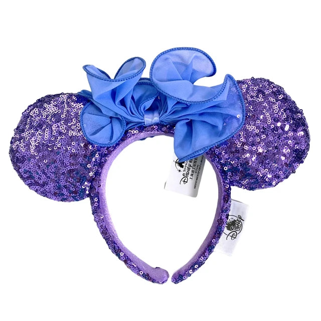 Diadema con orejas de Minnie y lazos grandes de Disney, ideal para disfraz de cosplay, de peluche, para adultos y niños. 