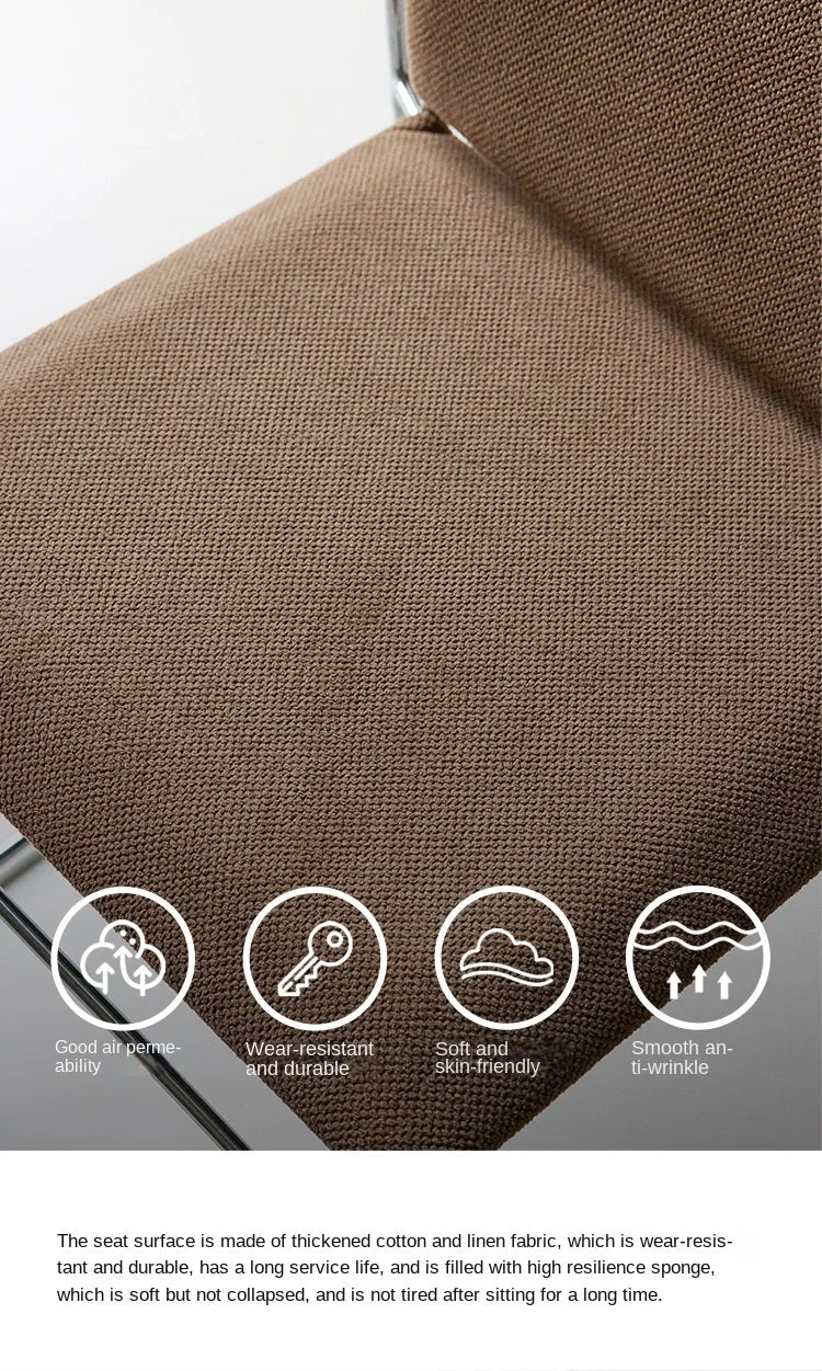 Realife Middle Ancient Style Dining Chair Nordic Design Home Study Chair Coffee Shop Soft Bag Backrest Chair Metal Frame 2025