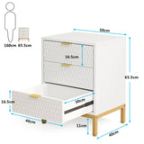 Tribesigns Modern Nightstand, 25.8" Tall Bedside Table with 3 Drawers, Contemporary End Side Table with Storage for Bedroom