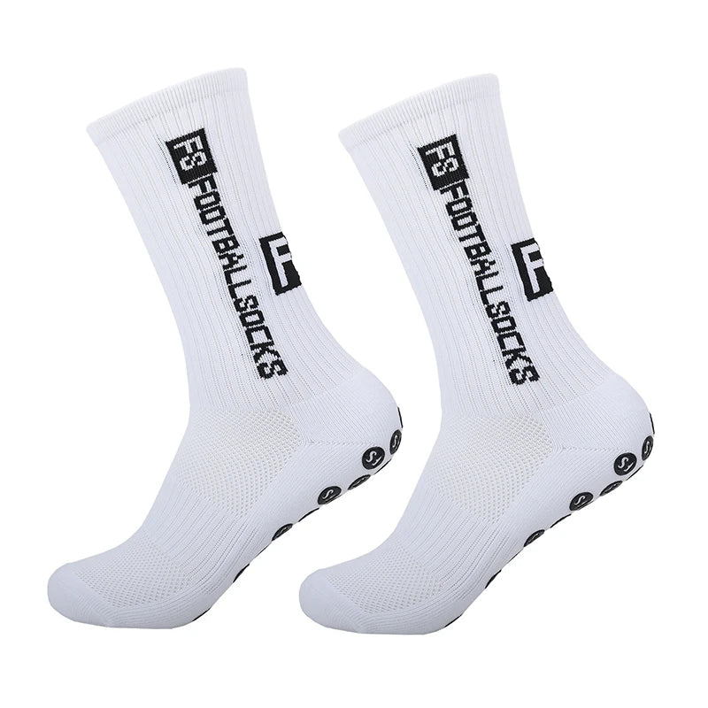 2025 New Anti-Slip Tape Design Football Socks Mid-Calf Non-Slip Soccer Sport Cycling Sports Men's Women Sock Grip Yoga 1 Pair