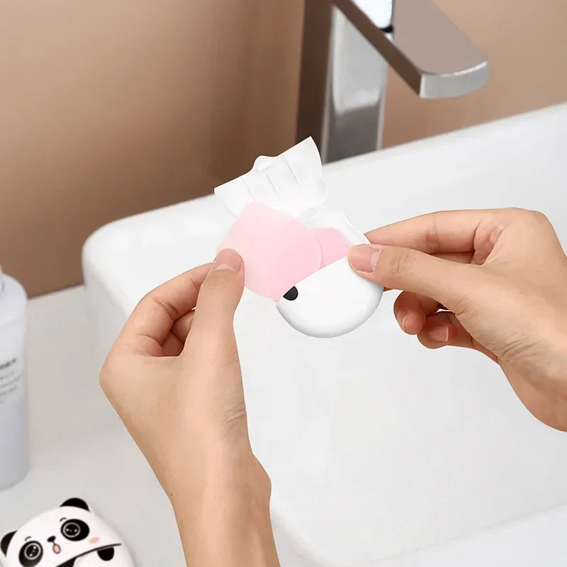 1box Disposable Soap Paper Travel Soap Paper Washing Hand Bath Clean Scented Slice Sheets Mini Paper Soap Bathroom Supplies