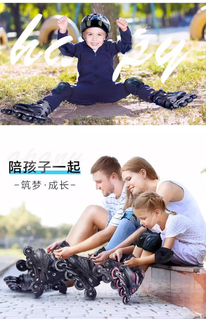 Adjustable Inline Roller Skate Shoes Professional Flashing Sliding Sneaker Outdoor Racing Speed Skating 4 Wheels Shoes Gifts