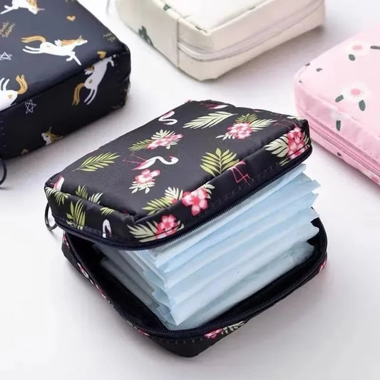 Women Girls Tampon Storage Bag Cosmetic Bag Organizer Sanitary Pad Pouch Napkin Cosmetic Bags Tampon Holder