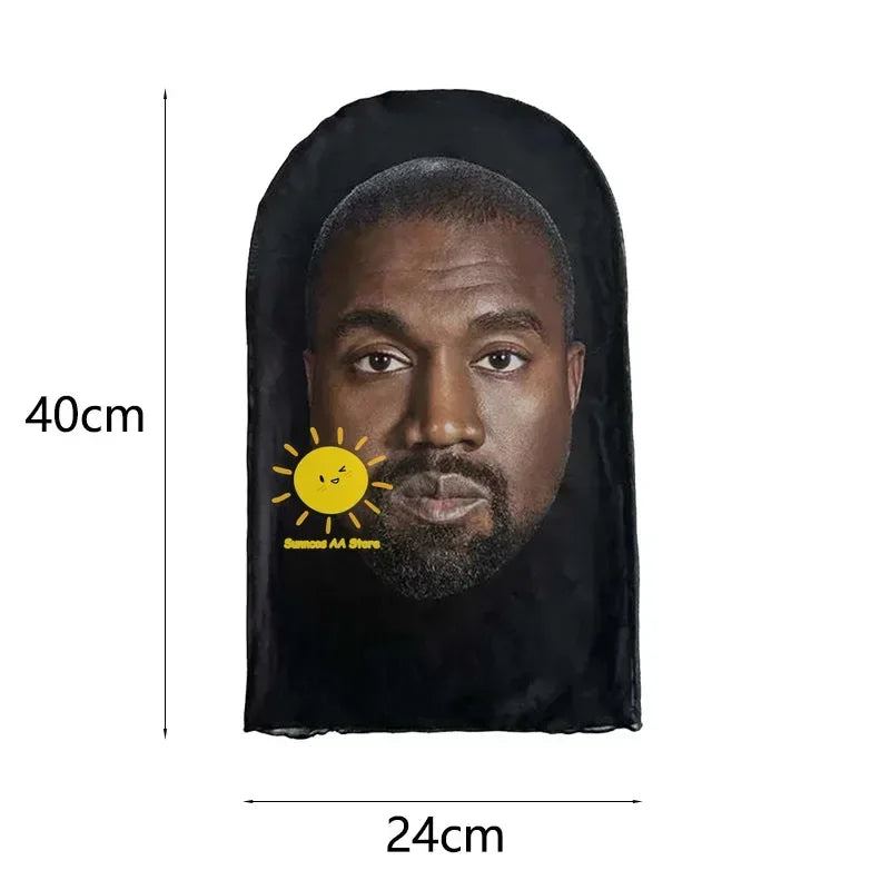 Nova Máscara de Rosto Inteiro Unissex Estilo Kanye/Drake, Impressa em 3D com Malha Elástica – Ideal para Cosplay, Festas e Simulações (Estilo Balaclava)