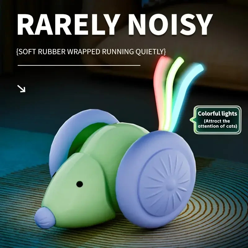 Brinquedos para animais de estimação Brinquedo interativo para gatos Carro elétrico com mouse - Teaser automático com produtos para animais de estimação para evitar obstáculos inteligentes