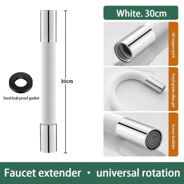 360° Rotating Silica Gel Faucet Extender Flexible Bending Bathroom Faucet Sink Universal Splash Extender Kitchen Accessories