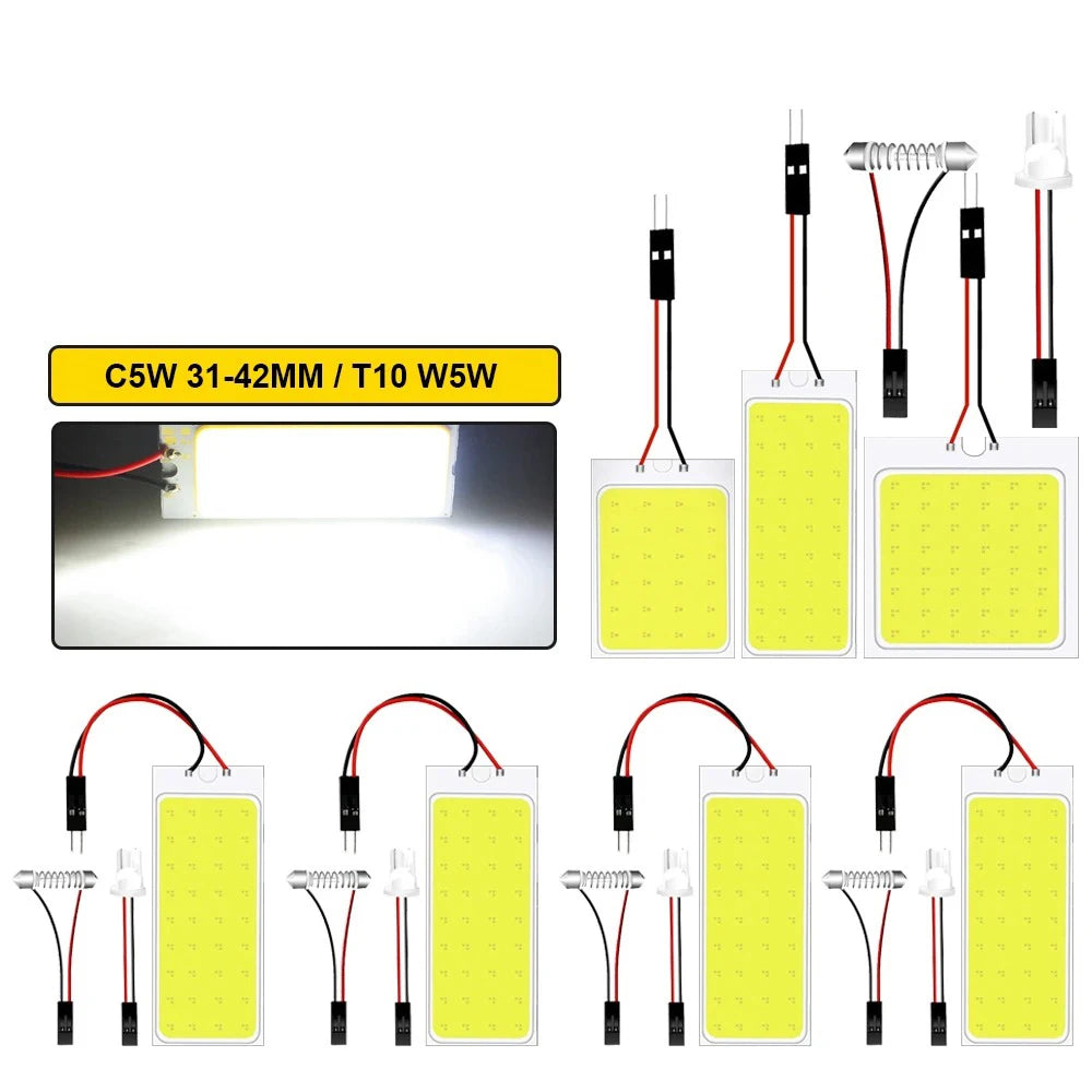 C5W Festoon LED Bulb 31mm 36mm 39mm 41mm T10 W5W LED COB Light 12V White 7000K Car Interior Dome Reading Trunk Lmaps
