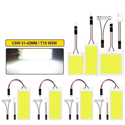 C5W Festoon LED Bulb 31mm 36mm 39mm 41mm T10 W5W COB LED Light 12V White 7000K Car Interior Dome Reading Trunk Lamps