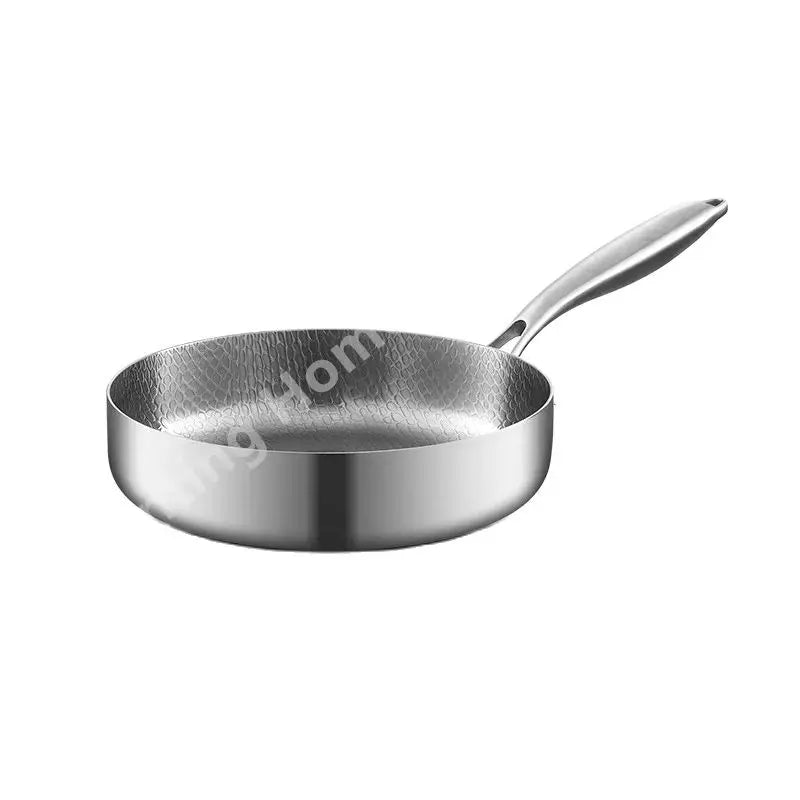 Titanium Stainless Steel Frying Pan Nonstick Wok Uncoated Pot Egg Steak Skillet Home Induction Cooker Gas Stove Kitchen Cookware
