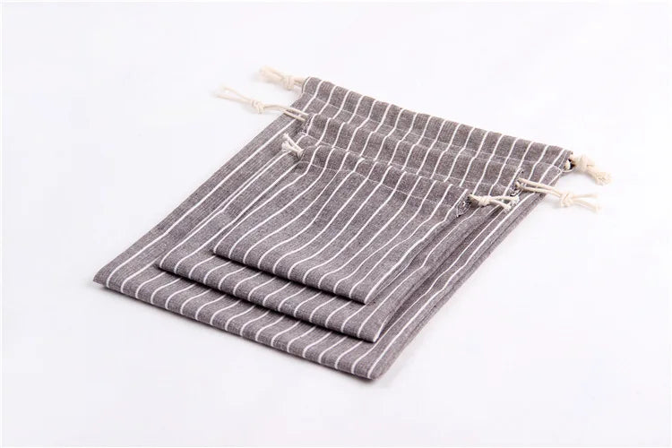 Cotton Linen Drawstring Cosmetic Bag Christmas Gift Package Makeup Storage Bags for Travel Wedding
