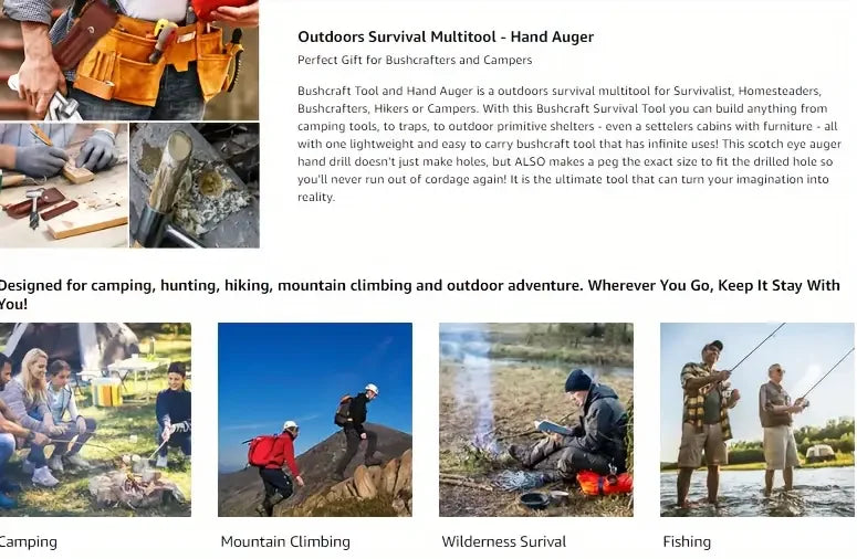 Outdoor Carpenter Drill Bits for Camping Survival Tools Drilling Holes Chopping Wood Accessories Four Blade Support Drill Bits